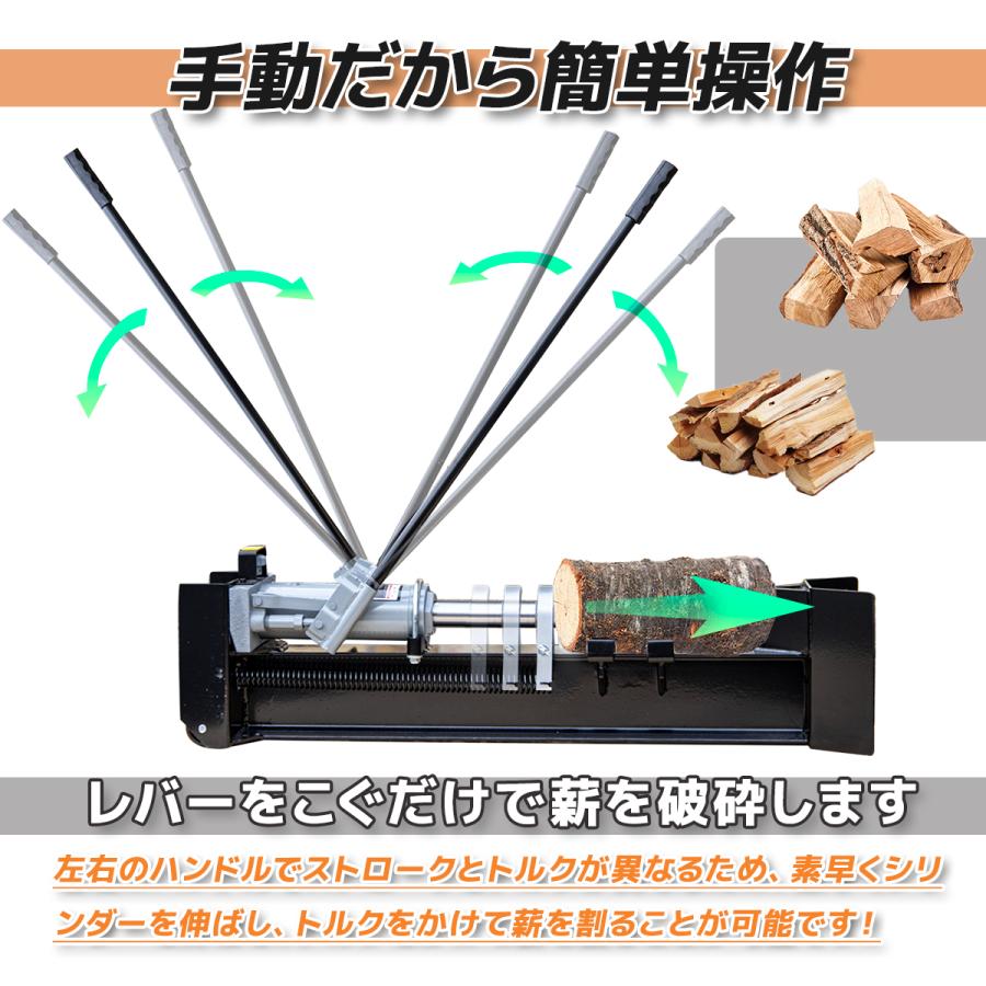 薪割り機 油圧式 手動 12トン 1200kg スプリッター 家庭用 キャスター付き 電源不要 コードレス 薪割機 薪割り 斧 薪ストーブ 薪