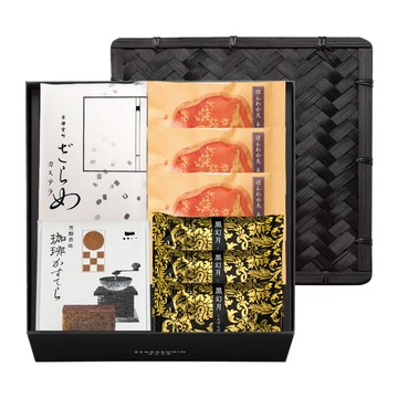 ❊早鳥預購｜春節獻禮｜然花抄院【馡然】日本甜點(珈琲長崎蛋糕x1+ZARAME長崎蛋糕x1+奶油銅鑼燒x3+黑幻月x3)