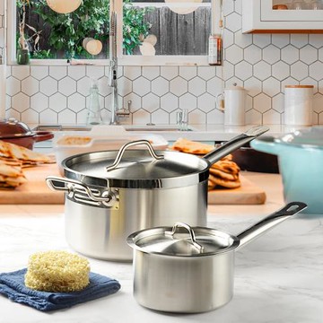 特厚不銹鋼湯鍋酒店商用加厚加深復合底復底大容量家用輔食小鍋