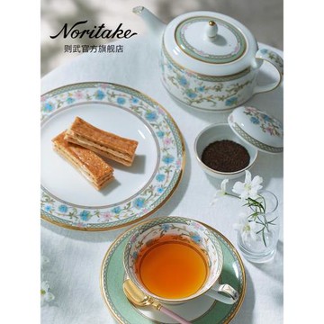 Noritake則武 YOSHINO吉野櫻花骨瓷田園風下午茶咖啡杯套裝2杯2碟