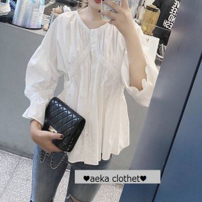 パフスリーブ ブラウス シャツ ボリューム袖 長袖 ゆったり チュニック レディース トップス 春服 夏服 秋服 韓国 ファッション 通販 Lineポイント最大1 0 Get Lineショッピング