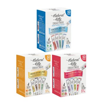 Natural Kitty自然小貓-【2入組】(12g*50條) 超級食物營養肉泥系列 (購買第二件贈送寵喵樂-貓草玩具x1包)