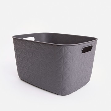 CURVER SOFTEX提把收納籃 L 沉穩灰