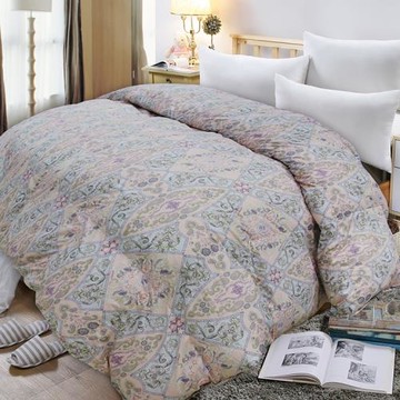 Indian  天然羽毛絨被(印花防絨布) (台灣製)