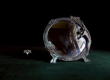 【老時光 OLD-TIME】早期裸女銅桌鏡