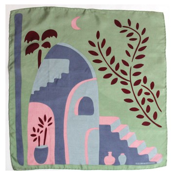 Mini Kasbah Vert Green 真絲小方巾