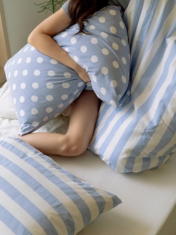 Marine Dot Blue Pillow Cover
