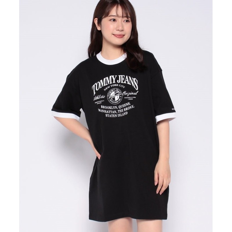 TOMMY JEANS/トミージーンズ）オーバーサイズロゴリンガーTシャツ