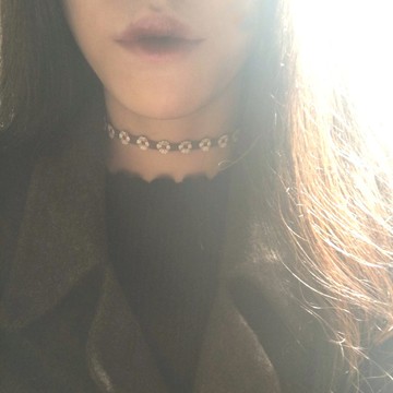 復古小花黃銅頸鍊