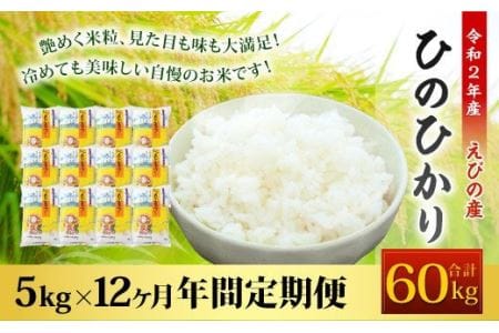  えびの産 ひのひかり 5kg×12ヶ月 合計60kg