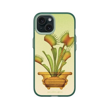 iPhone 15 Clear 憂墨綠 - Sarah Mafféïs - 捕蠅草
