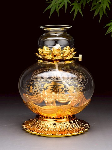 供佛玻璃油燈防風招財蓮花心經液體酥油環保油長明燈居家用佛前燈