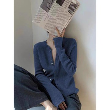 樹莓粉色針織開衫外套女秋冬別致絕美內搭打底毛衣歐貨高級感上衣