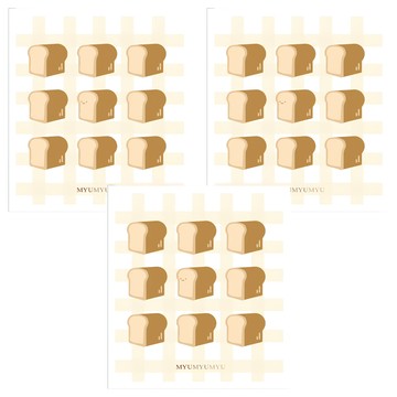 MYUMYUMYU 沐慕家居 木漿棉環保抹布 九個生吐司 格紋  18 x 20cm  3個