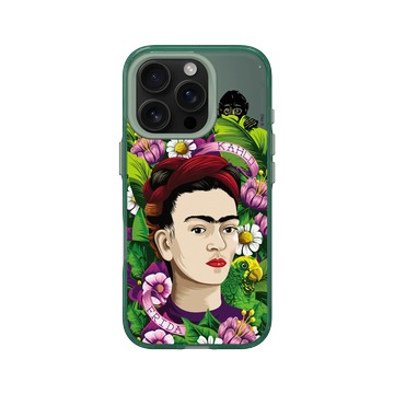 iPhone 16 Pro Clear 憂墨綠 - Frida Kahlo - 卡蘿與猴子