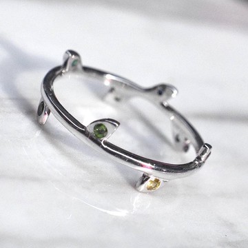 花式藍寶石迷你橄欖戒指 #minimsignature R195