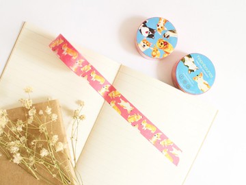 柯基犬 哥基 小狗 紙膠帶 15mm