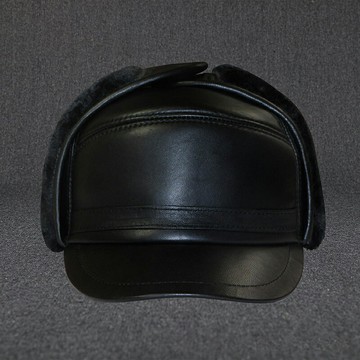 【巴黎精品】現貨+預購 護耳帽雷鋒帽真皮皮帽-休閒護耳圓頂羊皮男女帽子v1at33