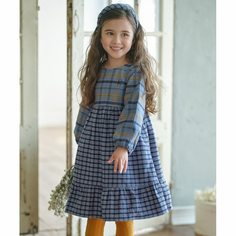 組曲 Kids 組曲 Kids ワンピース ビエラチェック ブルー キッズ 通販 Lineポイント最大get Lineショッピング