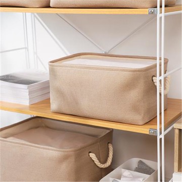 棉麻布藝衣服收納籃(大)