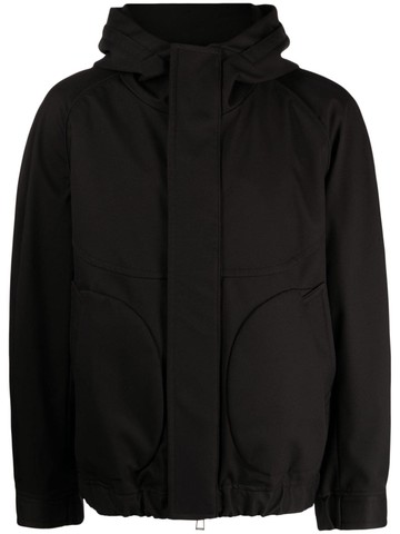 SONGZIO - panelled hooded jacket - men - Polyester/Polyester/Polyester/Cotton - 46 - Black