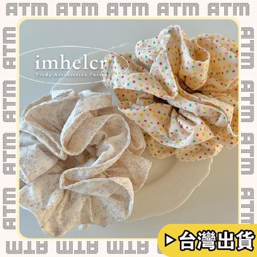 🔥臺灣出貨🔥可開發票✅輕飾時光韓系小清新素色小碎花髮圈夏天元氣彩色波點重工手作大號髮圈新款