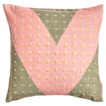 HOLA 和樂家居 孟菲斯系列 繡印花抱枕  45 x 45 x 8.5cm  粉綠