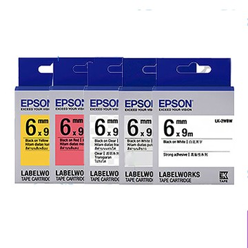 EPSON 6mm 一般系列 透明 高黏性 防水 標籤帶 LK-2WBN/LK-2RBP/LK-2YBP/LK-2TBN/LK-2WBW