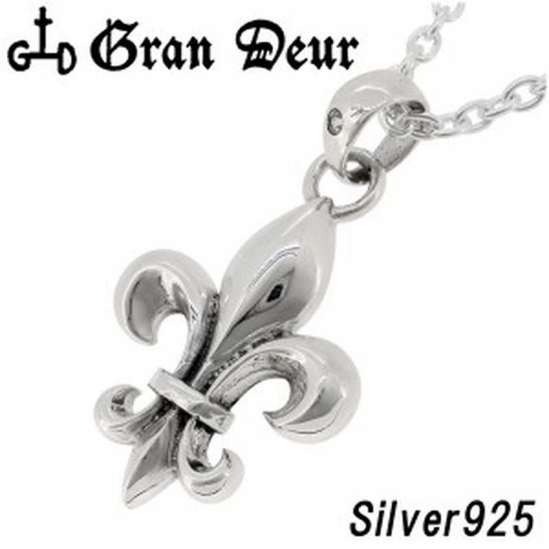 Gran Deur ホワイトサファイア フルール ド リス シルバー ネックレス チェーン付 シルバー925 メンズ ネックレス ブランド 通販 Lineポイント最大1 0 Get Lineショッピング