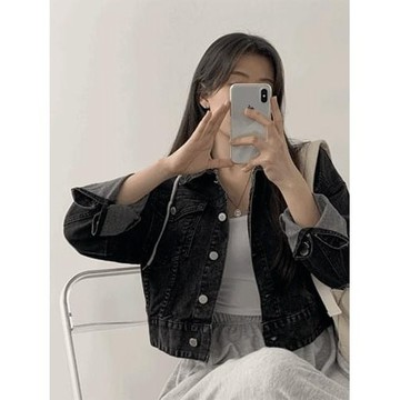 Codibook｜韓國 peachmode 修身寬鬆剪裁丹寧短外套［預購］夾克 牛仔外套 女裝