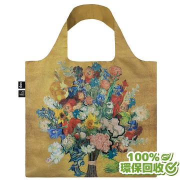 LOQI 環保材質購物袋-梵谷 花束金 (無扣帶、無暗袋)