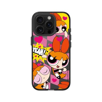 iPhone 16 Pro Clear (相機按鈕) 酷墨灰 - The Powerpuff Girls 飛天小女警 - 花花 - 可愛格紋款