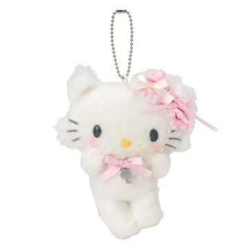 小禮堂 Sanrio 三麗鷗 Charmmy Kitty 絨毛玩偶吊飾 (格紋緞帶)