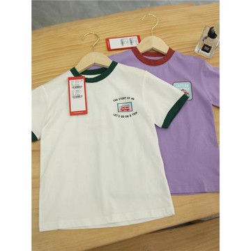 N~今年的花色真出彩 男童女童趣味印花圓領短袖T恤