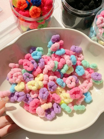 嬰兒寶寶皮筋不傷發女童扎頭發小號發圈2024新款秋冬辮子兒童頭繩