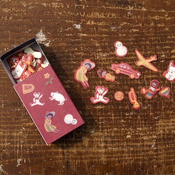 倉敷意匠 x 夜長堂 小火柴盒貼紙組【懷舊玩具 (26333-06)】