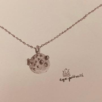 V47款-做不出一樣的銀項鍊-河豚造型-925純銀項鍊-御匠敲飾