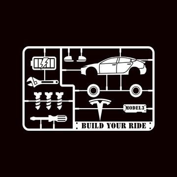 反光屋FKW MODEL 3 MODEL3 TESLA 特斯拉 汽車貼紙 電動車 車貼 反光貼紙 透明底不殘膠 模型系列