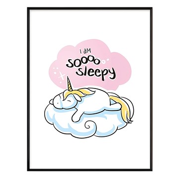 獨角獸 So Sleepy 黑色  40 x 30cm