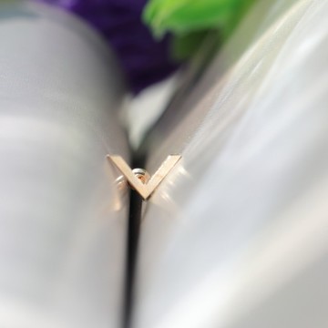 【 CHARIS 韓國珠寶】純14K金 V型 鎖珠耳環 轉珠耳環 (單個) 耳骨 耳窩 洗澡免摘 流汗碰水不褪色