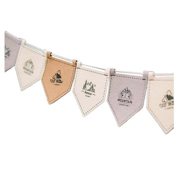 Chill Outdoor 露營風五角旗 12面旗  卡其色  單個旗面 13cm x 11cm