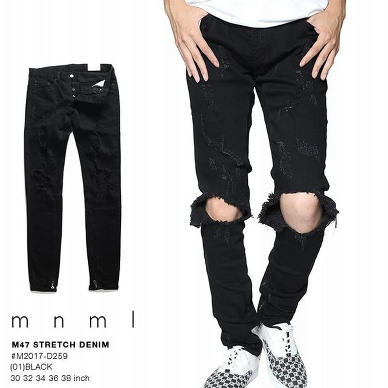 ミニマル Mnml ジーンズ デニム ロングパンツ スリムフィット スキニーフィット ジーパン Gパン 長ズボン メンズ レディース B系 かっこいい おしゃれ M47 通販 Lineポイント最大get Lineショッピング