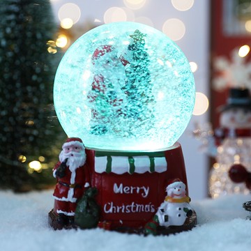 圣誕節飄雪花水晶球音樂盒擺件創意生日送禮物酒吧酒店場景裝飾品