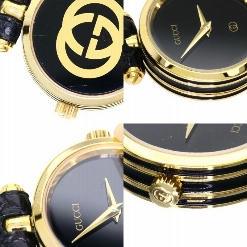 GUCCI グッチ シェリーライン 腕時計 GP 革 レディース 中古