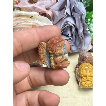 福馨珠寶 阿拉善彩玉天使雕刻 阿拉善許願天使