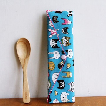 文青風環保筷袋 ~好心情 晴天藍 收納包.手作餐袋.交換禮物