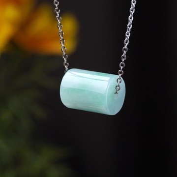 【萬事亨通】冰飄綠花翡翠路路通項鍊 | 天然緬甸翡翠A貨 | 送禮