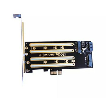[6大陸直購] NVMe M.2 SSD轉PCIe 3.0 4.0 x1，SATA M.2 SSD轉SATA兩用轉接卡 SATA M2 SSD N-X1P V1