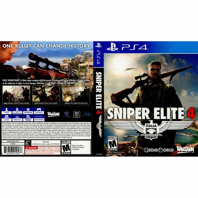 中古即納』{PS4}Sniper Elite 4(スナイパーエリート4)(北米版)(2101290