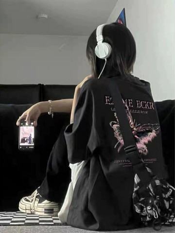 蝴蝶短袖t恤女新款爆款夏季設計感小眾學生寬松半袖體恤上衣服裝